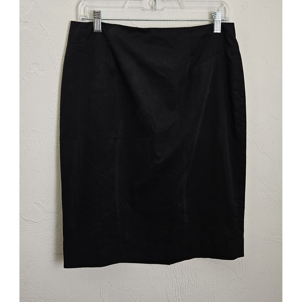 Ann Taylor Women's Size 8 Skirt Lined Black Zip Career Work Back Slit 23" Length